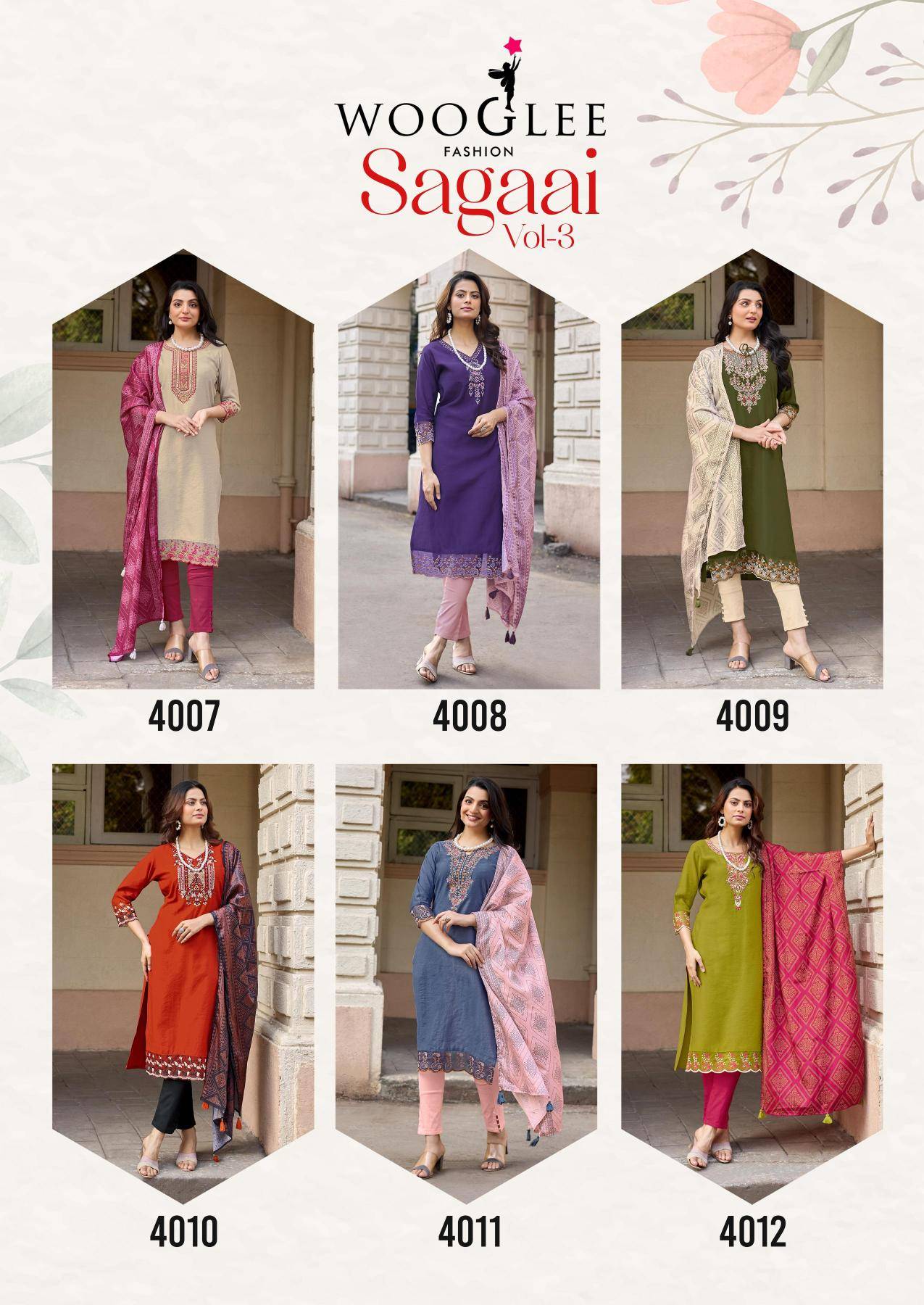 Wooglee sagaai vol 3 Designer wholesale kurtis in Surat
